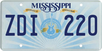 MS license plate ZDI220
