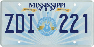 MS license plate ZDI221