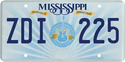 MS license plate ZDI225