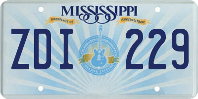 MS license plate ZDI229