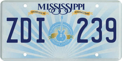 MS license plate ZDI239