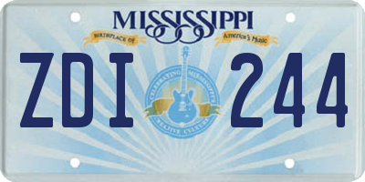 MS license plate ZDI244