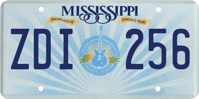 MS license plate ZDI256
