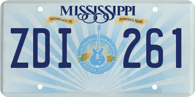 MS license plate ZDI261