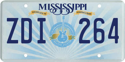 MS license plate ZDI264