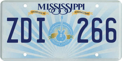 MS license plate ZDI266