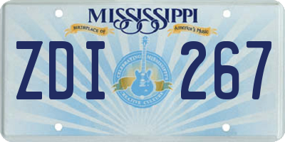 MS license plate ZDI267
