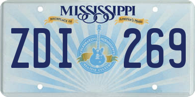 MS license plate ZDI269