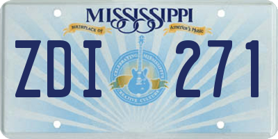 MS license plate ZDI271