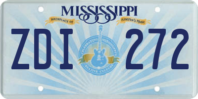 MS license plate ZDI272