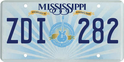 MS license plate ZDI282