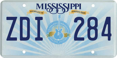 MS license plate ZDI284