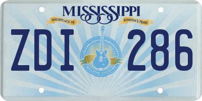 MS license plate ZDI286