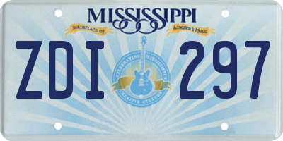 MS license plate ZDI297