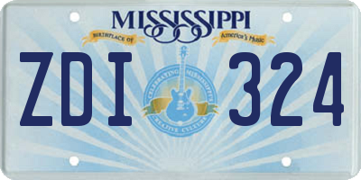 MS license plate ZDI324