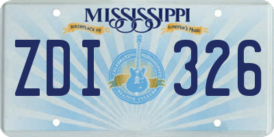 MS license plate ZDI326