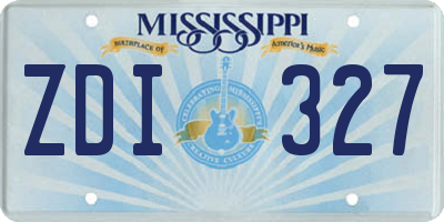 MS license plate ZDI327