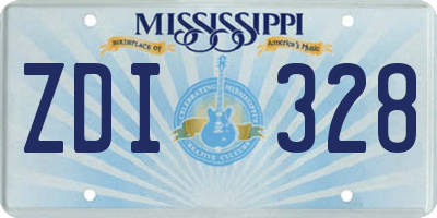 MS license plate ZDI328