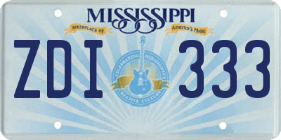 MS license plate ZDI333