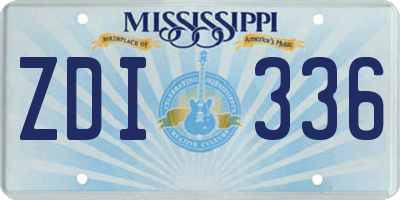 MS license plate ZDI336