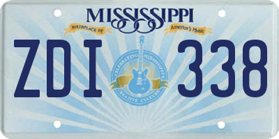 MS license plate ZDI338
