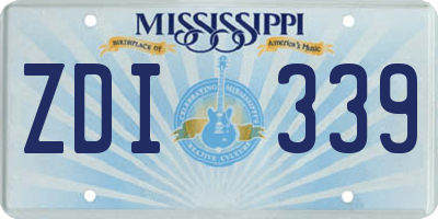 MS license plate ZDI339