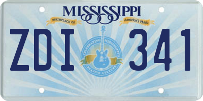 MS license plate ZDI341