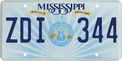 MS license plate ZDI344