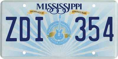 MS license plate ZDI354