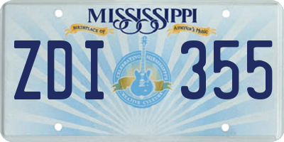 MS license plate ZDI355