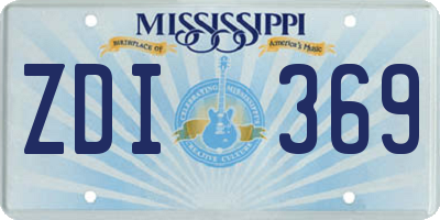 MS license plate ZDI369