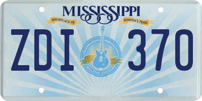 MS license plate ZDI370