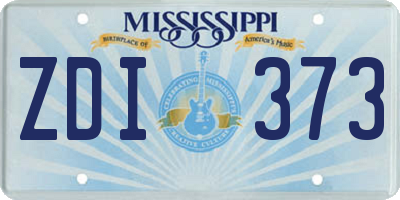 MS license plate ZDI373