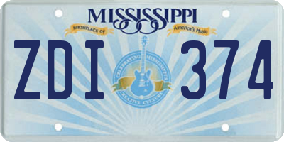 MS license plate ZDI374