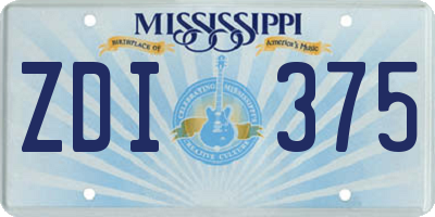 MS license plate ZDI375