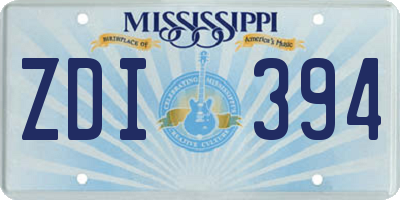 MS license plate ZDI394