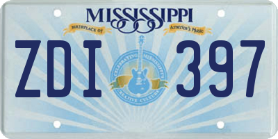 MS license plate ZDI397