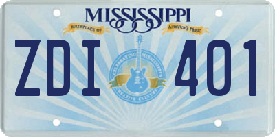 MS license plate ZDI401