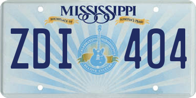MS license plate ZDI404