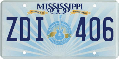 MS license plate ZDI406