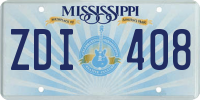 MS license plate ZDI408