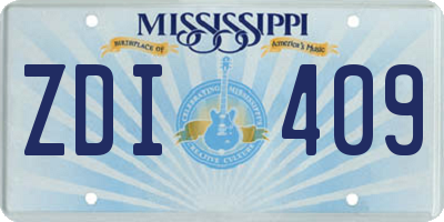 MS license plate ZDI409