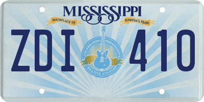 MS license plate ZDI410