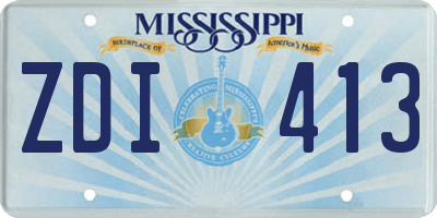 MS license plate ZDI413