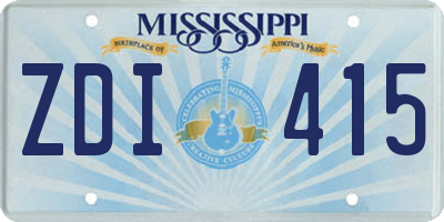 MS license plate ZDI415