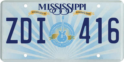 MS license plate ZDI416