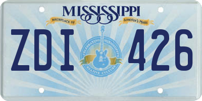 MS license plate ZDI426