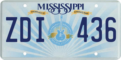 MS license plate ZDI436