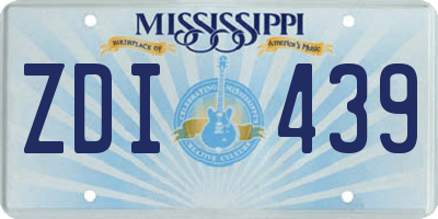 MS license plate ZDI439