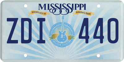MS license plate ZDI440